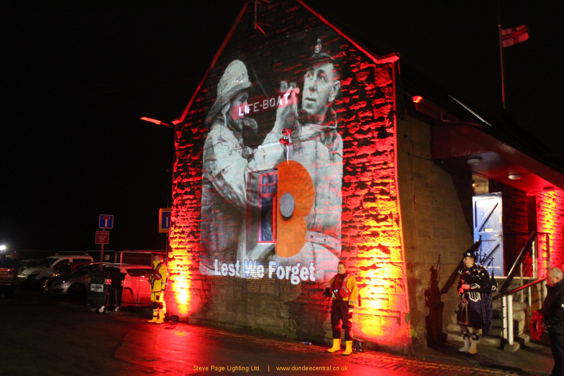 Lifeboat Remembrance Service Projection and lighting hire